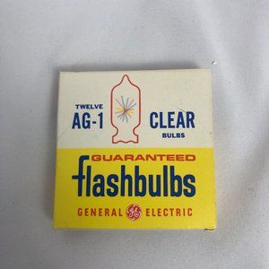 Vintage GE AG-1 Clear Flashbulbs 12 Bulbs New In Box